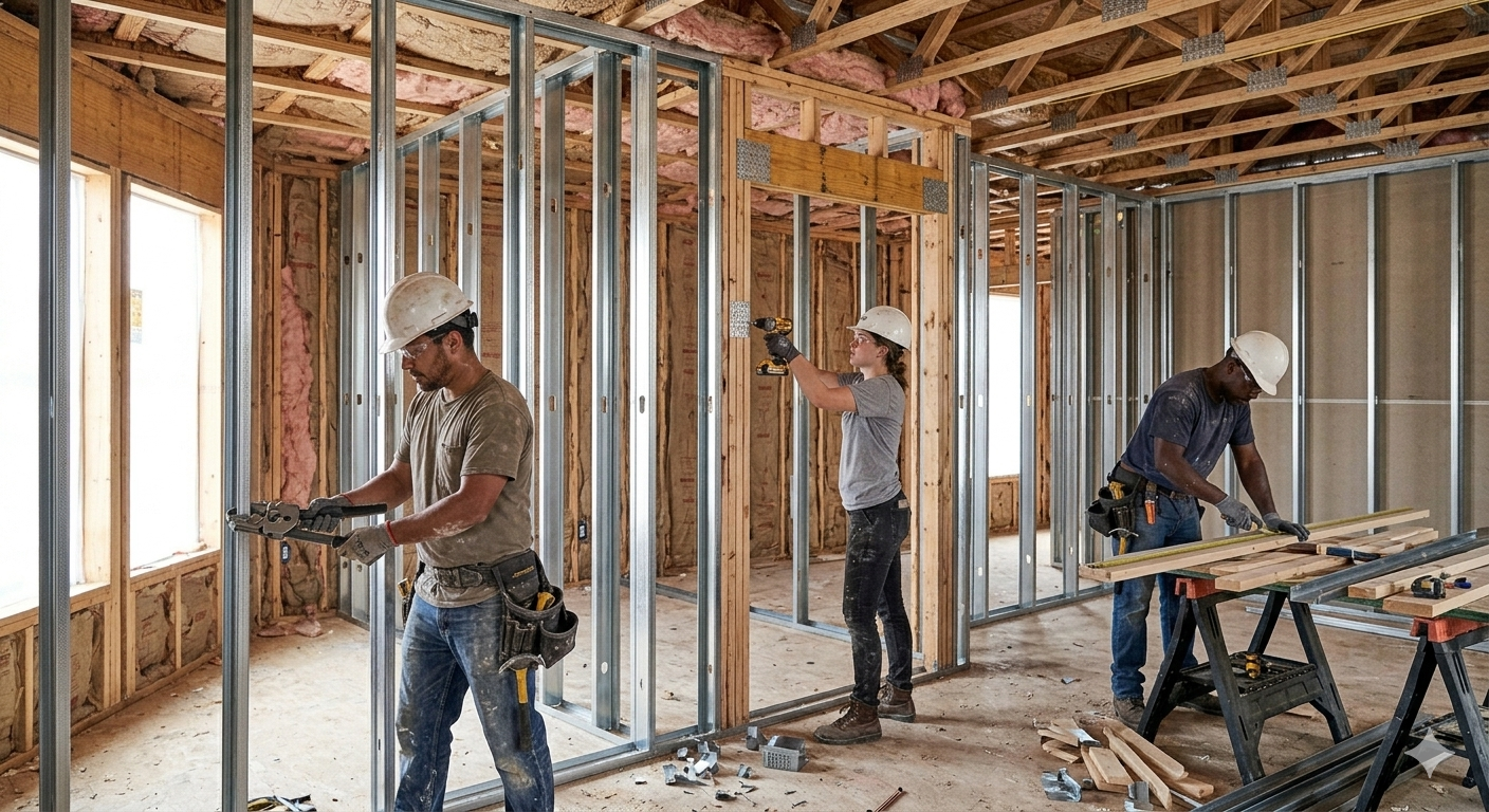 Interior Metal & Wood Framing